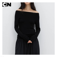 Pull tricoté en laine fine 18g de luxe pour femme, certifié BSCI, style décontracté, épaules dénudées, vente en gros d'usine, couche de base pour l'hiver