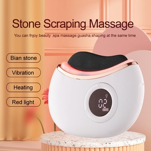 Alat Pijat Gua Sha Wajah dan Tubuh Terlaris 2025 dengan Pemanasan Listrik Terapi Cahaya Merah 9 Tingkat Suhu/Vibrasi untuk Wajah dan Leher - Product Image 4