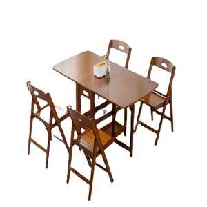 <b>Dining</b> <b>Table</b> And Chairs Set 5 Piece Foldable Wooden For Small Apartment Living Room - Product Image 5
