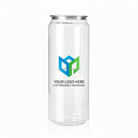 Bouteille PET Transparente Légère avec Couvercle en Aluminium Facile à Ouvrir pour Solutions d'Embouteillage de Thé Glacé et Sodas