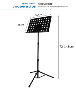 Verstellbarer Klappbarer Notenständer für Proberaum, Gitarre und Musikbücher, Tragbarer Halter - Product Image 2