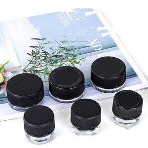 Bocaux en verre noir épais de 5 ml résistants aux UV avec couvercle à visser anti-enfants, mini-contenants cosmétiques hermétiques <span class=keywords><strong>pour</strong></span> baume à lèvres, huile, <span class=keywords><strong>cire</strong></span> - Product Image 3