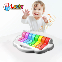 Lucky Toys bébé Instrument de musique éducatif précoce 2 in1 arc-en-ciel Xylophone Rock Roller Piano Instrument de musique Xylophone