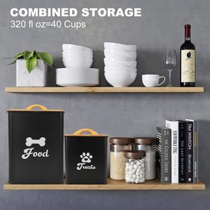 2 cái nâng cấp rắn tre nắp con chó điều trị container 7 + 3lbs Con Chó Nhỏ Cookie Jar lưu trữ nhà bếp truy cập petfeeders kín - Product Image 2