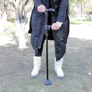 Bastón de apoyo para personas mayores, negro, altura ajustable, plástico, diámetro del tubo de 22 mm, para soporte y estabilidad en exteriores - Product Image 1