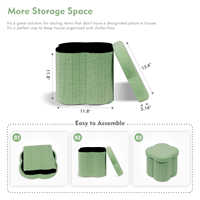 Bailey personnalisé Morden pouf boîte de rangement vert Teddy velours chaussures banc jouets coffre avec couvercle