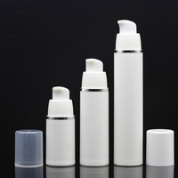 HeLun Stock Emballage de soins de la peau 15ml 30ml 50ml PP Lotion Pompe Bouteilles sans air sous vide avec cercle argenté brillant