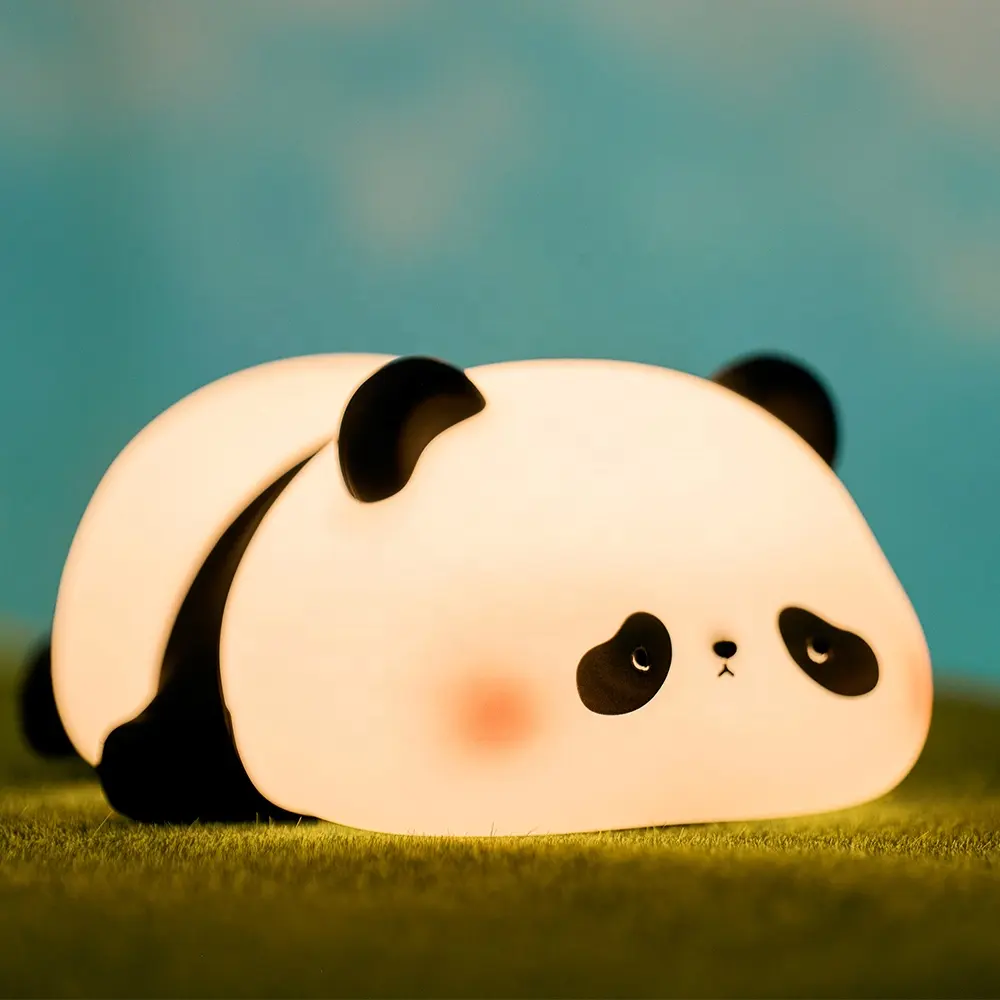 Tùy Chỉnh Panda Ánh Sáng Ban Đêm Đèn Pat Mềm Silicone LED Mẫu Phòng Ngủ USB Mini Có Thể Sạc Lại In Ấn Logo Ánh Sáng Ban Đêm