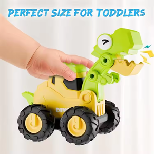 Jouet pour garçon, voiture de <span class=keywords><strong>dessin</strong></span> <span class=keywords><strong>animé</strong></span> à glissière pour enfants, 4 pièces, camion de construction à pression pour tout-petits, camion de course - Product Image 4