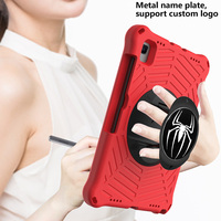 Casing Tablet dudukan logam Putar Bumper busa EVA lembut untuk Samsung Tab S6 Llite 10.4 P610 P615 penutup pegangan jari sabuk bahu