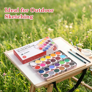 Set Professionale di Acquerelli Semi-Solidi per Hobby Artistici, 24 <span class=keywords><strong>Colori</strong></span>, Kit di Pittura ad Acquerello con Logo Personalizzato - Product Image 6