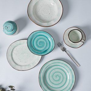 Service de table en porcelaine bleu et blanc à glaçure réactive moderne de haute qualité P&T pour <span class=keywords><strong>hôtel</strong></span> et <span class=keywords><strong>restaurant</strong></span>, compatible lave-vaisselle - Product Image 2