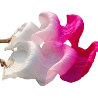 Faux Silk Fans Veils Costumes de danse du ventre faits à la main Fans de bambou Performance Wear