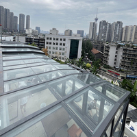 Techo de jardín de invierno retráctil de diseño moderno para villas y hoteles Marco de aluminio y madera Plano e impermeable Deslizante Sunroom Terras