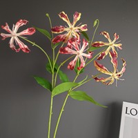 Künstliche Blumen für Hochzeiten Silikon Realistische Gloriosa Flammen-Lilie Künstliche Blumen für Heim Hotel Hochzeit Landschaftsdekoration Großhandel