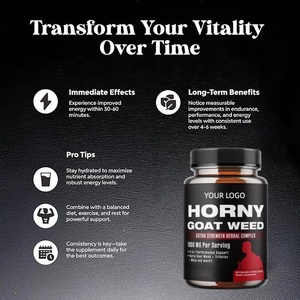 كبسولات عشبة العنزة (هورني جوت ويد) للرجال مع مستخلص الماكا السوداء والتريبولوس تيريستريس - منتج أصلي من المصنع - Product Image 2