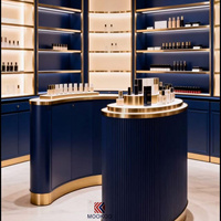 Vitrine de présentation de luxe sur mesure pour magasin de beauté - Unité de présentation en métal de haute qualité et verre transparent