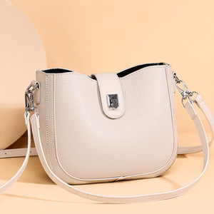 Echt Lederen Lady Crossbody Tas Dames Enkele Schoudertas Lichte Luxe Textuur High-End Effen Handzadeltas - Product Image 2