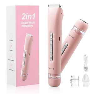 <span class=keywords><strong>Épilateur</strong></span>/rasoir électrique 2-en-1 à double tête pour femmes, pour les jambes, les aisselles et les zones intimes - Product Image 1