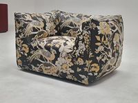 Mid- Floral Stoff Schnitts ofa Wingback Stuhl Push-Back Sessel mit Schwamm gefüllt Ein Sitz für Wohnzimmer