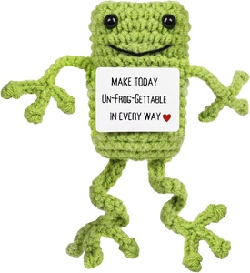 Funny Positive <strong>Frog</strong> Mini Crochet <strong>Knitted</strong> <strong>Frogs</strong> with Positive Affirmations Cards Inspirational Novelty Gift House Decorations - Product Image 4
