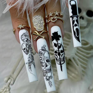 <span class=keywords><strong>Uñas</strong></span> Postizas <span class=keywords><strong>de</strong></span> Estilo Halloween para Fiestas, Diseño Previamente Diseñado, Color Sólido, Venta al por Mayor - Product Image 5