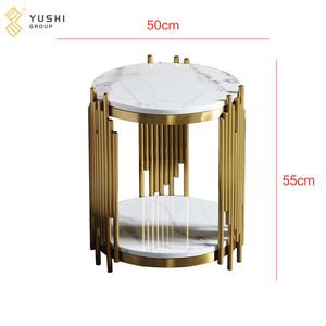 Yushi nhóm 2024 Hot đồ nội thất nhà sang trọng Bàn cà phê thiết kế cơ sở thép không gỉ đá cẩm thạch squire bên Bảng đồ nội thất - Product Image 5