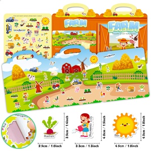 Autocollants statiques imperméables pour enfants, animaux de la ferme, livres d'activités de jeu d'association pour tout-petits, filles, garçons, enfants d'âge préscolaire - Product Image 3