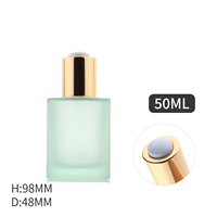HOPECK Flacons en verre dépoli 15/30/50ML pour huiles essentielles/sérums avec pipette à bouton-poussoir en aluminium 18/415 pour crème visage et gouttes pour les yeux