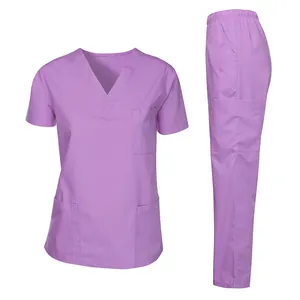 Conjunto de ropa de Hospital médico para mujer, traje moderno de poliéster, rayón, Spandex, lavanda, a precio de fábrica