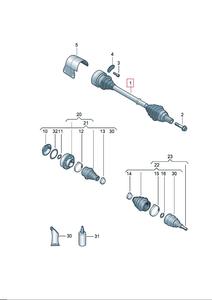 DPATP 5ND407762A Nouvel Arbre de Transmission/Cardan pour <span class=keywords><strong>Volkswagen</strong></span> (A5) 2010-2019 / Caddy 2015.05-2020.09 1.4 7DCT - Product Image 3