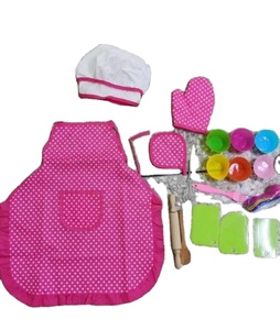 Bambini Chef Set di Giochi di ruolo Per Bambini Per Bambini Cucina di Cottura di Cottura Delle Ragazze Giocattoli Fornello Gioco di Ruolo Set Accessori Da Cucina Cappello + grembiule