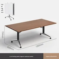 Nouvelle table de conférence pliante en bois artisanal, bureau de bureau, table de formation modulable à longues lames, combinaison de table et de chaise, 11 à 15 personnes