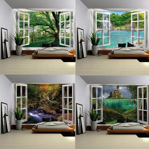Utilitaire fenêtre vue série tenture murale fond tissu <span class=keywords><strong>porte</strong></span> rideau nappe abrasion Durable réutilisable tapisserie en gros - Product Image 4