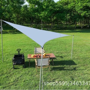 Yuya Triangular <b>Canopy</b> 210d Polyester Outdoor Sun Shade Awning UV Resistant <b>Waterproof</b> Courtyard Tent Light Gray - Product Image 5