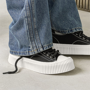Chaussures tendance pour hommes 2026 : Nouveau style polyvalent et idéal pour les tenues décontractées. Chaussures pour hommes à semelle épaisse, chaussures en toile tendance - Product Image 3