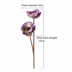 Flores Artificiales de Plástico de Alta Calidad, Flor de Amapola Realista al Tacto, Rama Grande para Decoración de Bodas, Fotografía y Hogar, Venta Caliente 2025 - Product Image 6