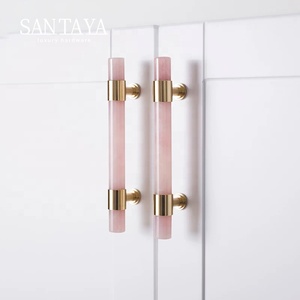 산타야 브러쉬드 황동 손잡이 주방 캐비닛 손잡이 침실 옷장 서랍 손잡이 가구 크리스탈 손잡이 - Product Image 5