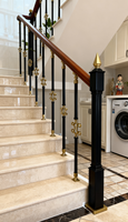 Style de luxe meilleur prix facile bricolage Installation noir aluminium balustrade mains courantes métal rampe broches pour balcon escalier
