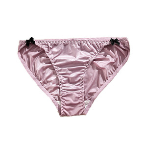 Slip da Donna in Seta Satinata a Vita Bassa con Fiocco, Sexy e Confortevole, Traspirante, Intimo Senza Cuciture, Taglie Forti, Modello Cut - Offerta Speciale - Product Image 5