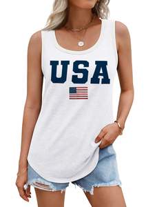 Vêtements pour femmes élégants Womens Loose Fit Casual Flowy Tank Tops Col rond Trendy Sleeveless Summer Tops Clothes Out - Product Image 5