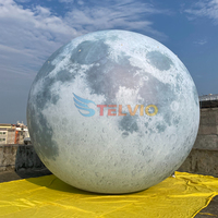Ballon publicitaire géant en forme de lune, gonflable, étanche, avec lumière LED à l'intérieur, ballon de planète en hélium
