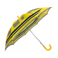 Parapluie semi-automatique pour enfants à long manche, avec fenêtre transparente, conception renforcée résistante au vent, tige droite, simple