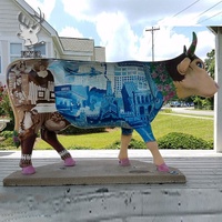 Gran oferta de alta calidad, salida de fábrica, diseño personalizado, escultura de vaca de fibra de vidrio de tamaño real, estatua de Toro de resina a la venta