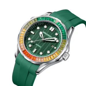 Qualita del AOCASDIY marchio 42 мм tutto в acciaio inossidabile 10atm orologio resistente all'acqua кварцевые часы