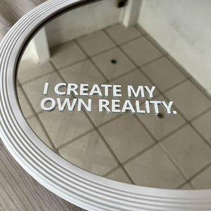 Autocollant en vinyle PVC personnalisé, de haute qualité, amovible, inspirant, motivant, autocollant miroir pour salle de bain, salon - Product Image 1