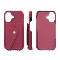 Étui de téléphone à bandoulière en cuir PU motif litchi avec portefeuille à la main chaîne portefeuille porte-carte pour IPhone 17 16 15 Pro Max Plus