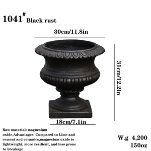 Lớn Cổ Điển Đất Nước Châu Âu Phong Cách Mộc Mạc Đúc Đá La Mã Cột Nhà Vườn Trang Trí Nội Thất An Toàn Bọt Bọc Hoa Chậu Trồng - Product Image 5