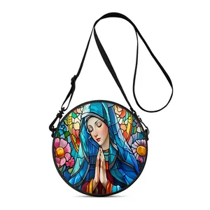 Sac à bandoulière décontracté à fermeture éclair avec imprimé dessin animé Vierge <span class=keywords><strong>Marie</strong></span>, sangle réglable, idéal pour le quotidien, cadeau parfait pour femme, design plat 2D - Product Image 1
