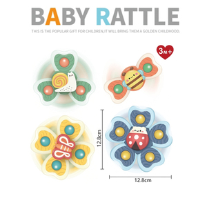 2025 Hot Sale 3pcs Baby Spinning Rattle Toy Set <b>Soft</b> Sensory Toys Suction Cup Base Infants Food Grade Developmental <b>Play</b> - Product Image 2